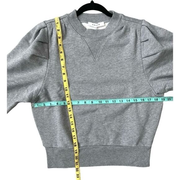 Frame Shirred Shoulder Gray Sweatshirt In Gris Heather SZ M NWT - Picture 6 of 7